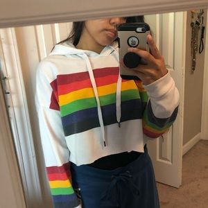 🌈 Rainbow Cropped Hoodie